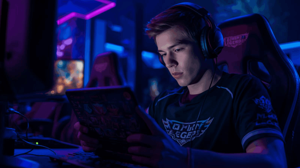 Pro player Mobile Legends menganalisis build item sebelum pertandingan