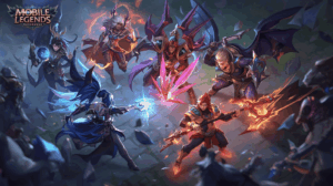 Team fight Mobile Legends dengan build hero yang seimbang