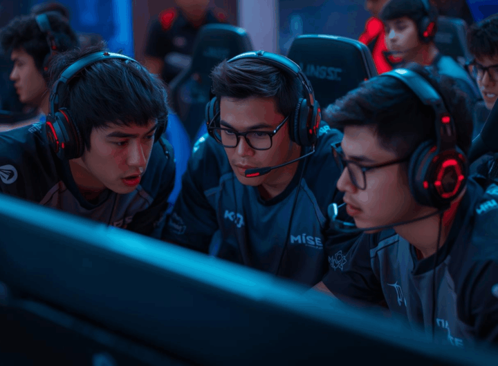 Diskusi strategi komunikasi tim Mobile Legends sebelum pertandingan