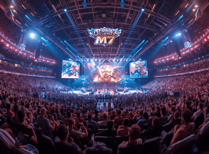 Pertandingan Mobile Legends M7 di stadion penuh penonton